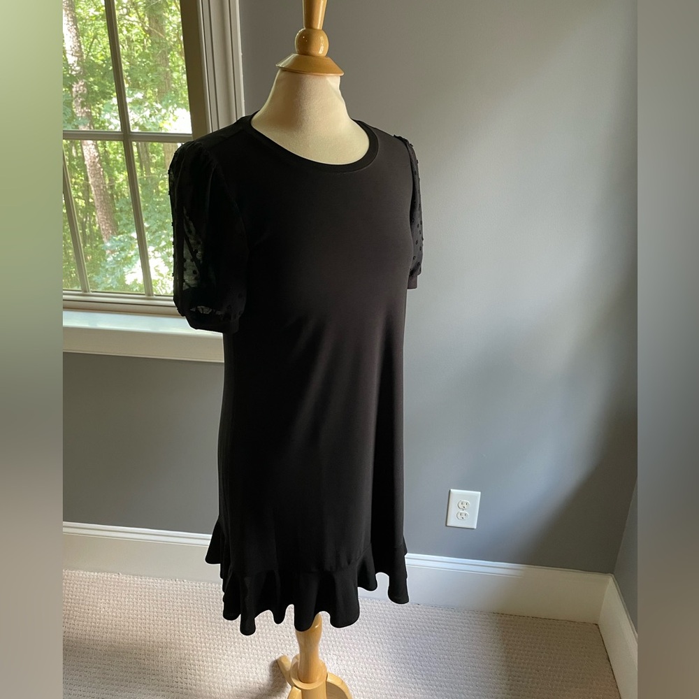 CeCe Sheer Sleeves with Polkadot Details